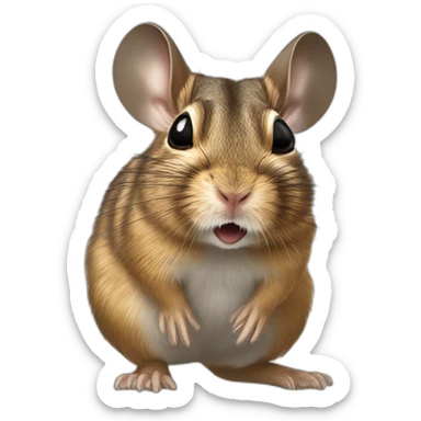 degu landing like superman sticker