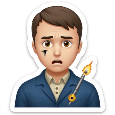 Charlie kirk with bullet hole on neck and scared expression  sticker