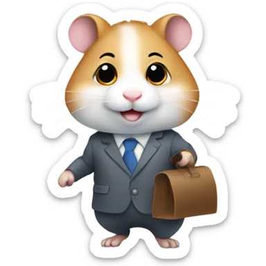 hamster going to work sticker