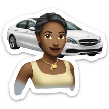 succesful woman with a luxary car sticker