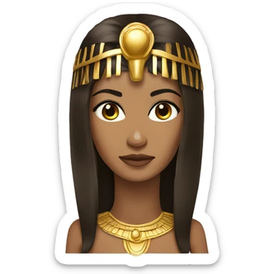 Cleopatra with long hair brown sticker
