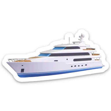 make a 70ft motor yacht facing to the right  sticker