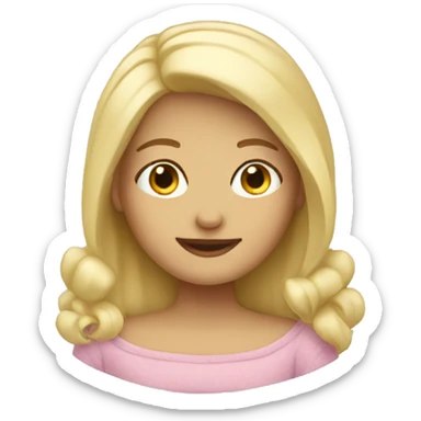 blond cozy girl sticker