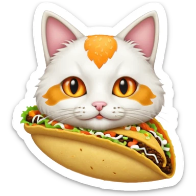 cat eating a taco sticker