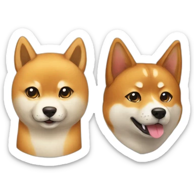 shiba inu and cat sticker