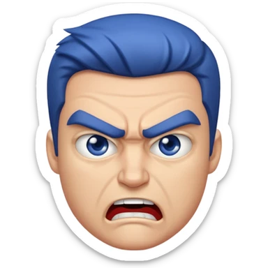 Créame una imagen de Ethan de Blu strike enojado sticker