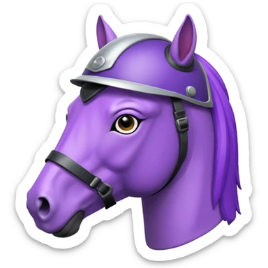 purple horse with helmet sticker