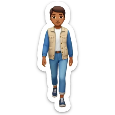 someone walking IN THE GARDEN on a path with flower and plants around him sticker