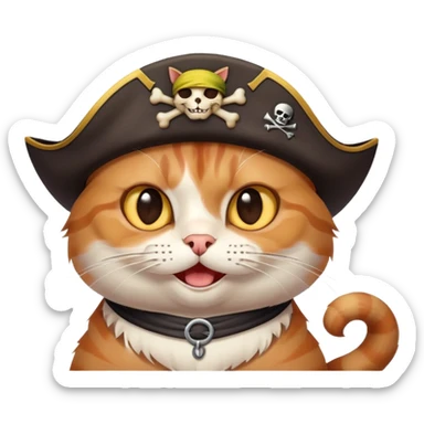 Sarcasm smile cat pirate sticker