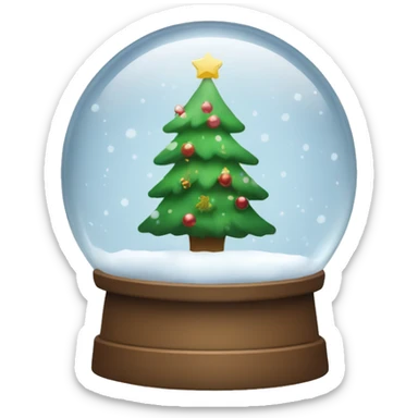 snow globe with Christmas tree, no background sticker