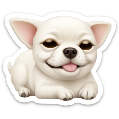 fat white chihuahua sleeping sticker