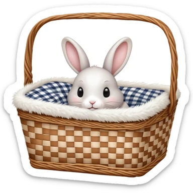 Rabbit in a picnic basket  sticker