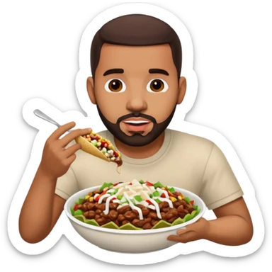 Drake eating a chipotle burrito bowl sticker