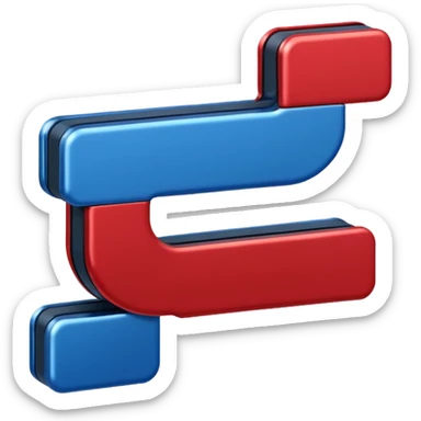 two Magnet Attraction which is in blue and red color in a u shape  sticker