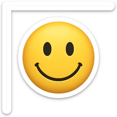 classic yellow smiley face emoji, simple, round, cheerful sticker
