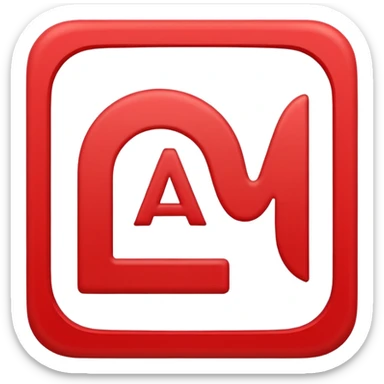 Flat vector emoji icon of a translation symbol, two overlapping rounded squares, the primary color is corporate RED, the front square features a bold white letter 'A', the back square features a bold white Arabic letter 'ع', minimalist UI style, high contrast, white background. sticker