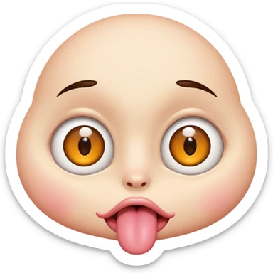 Eyes looking to the side with tounge out sticker