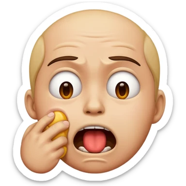 emoji choking it's throat with its own hands sticker