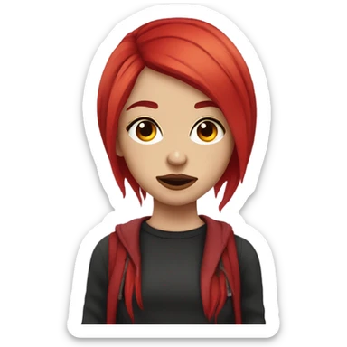 Emo girl with facial piercings and red hair  sticker