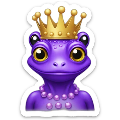 Queen frog purple sticker