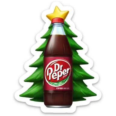dr pepper can with a christmas tree  sticker