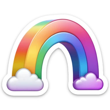 arco iris branco e roxa sticker