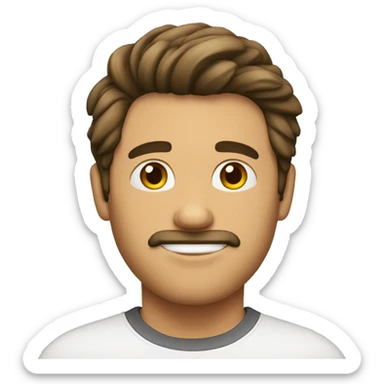 Hombre con pelo corto liso  y con perilla sticker