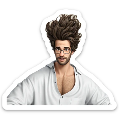 male portrait with glasses sticker