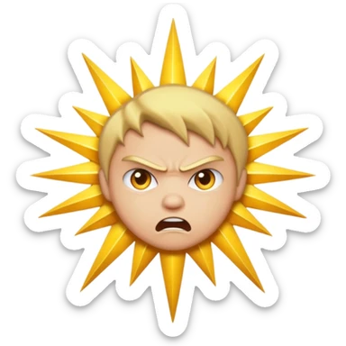 Rayos estrella  cara enojada sticker