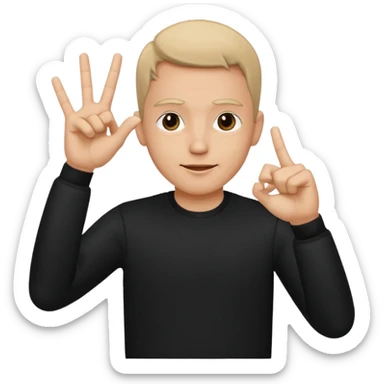 A man wear black his skin tone is beige and he does like Yoo wassup sticker