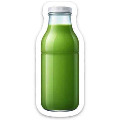 Bottle green juice sticker