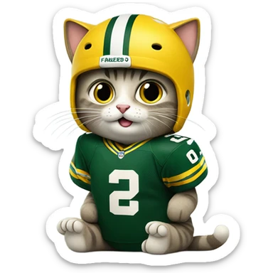 Packers fan cat  sticker