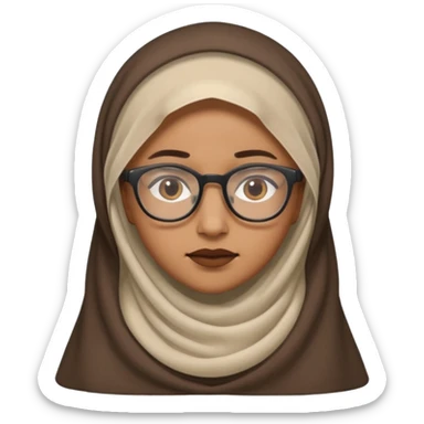 A veiled emoji wearing glasses sticker