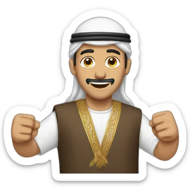 Arab man, cheering sticker