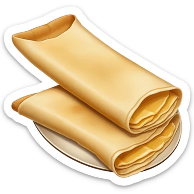 Simplest possible crepe or pancake with flat colors sticker
