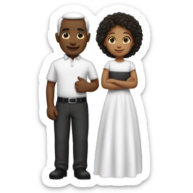 padre negro e hija blanca jovenes sticker
