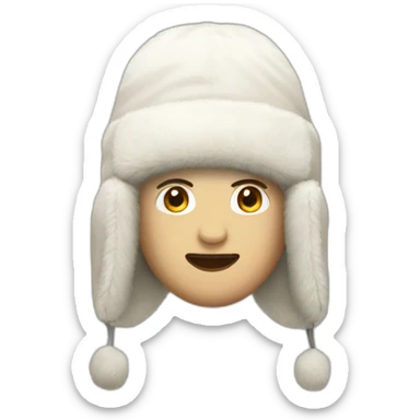 White ushanka hat sticker