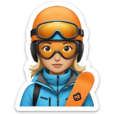 Female snowboarder sticker