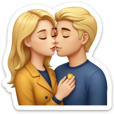 Couple kissing golden hour sticker