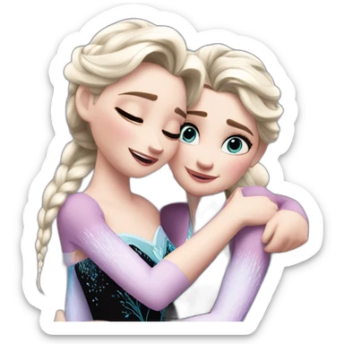 elsa hugs her sister anna sticker