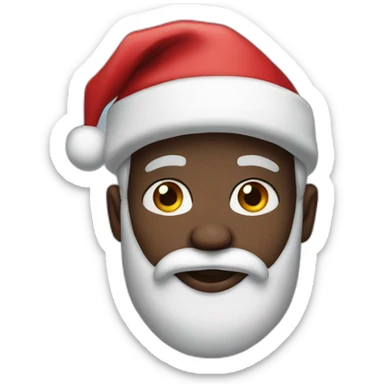 black santa with and blu eyes sticker