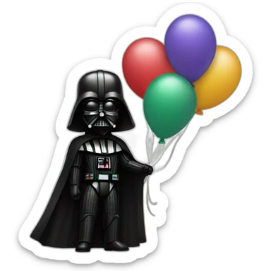 Dark vador with balloons for kid sticker