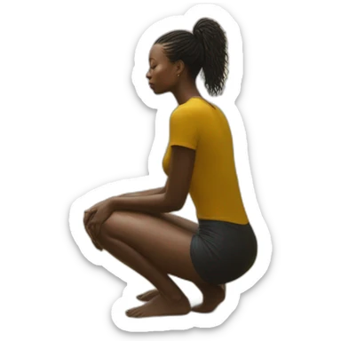 Hyper-realistic painting savanna bond kneeling behind view sticker