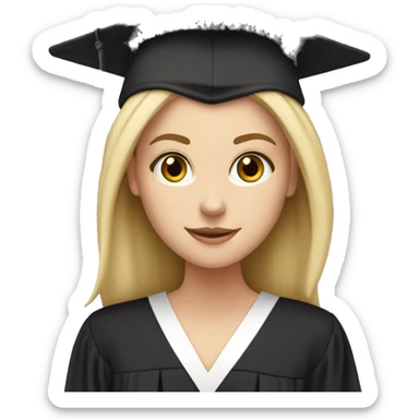 White girl graduated  sticker