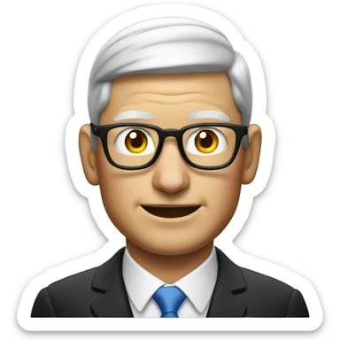 Tim cook with apple logo sticker