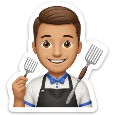 barber with comb




 sticker