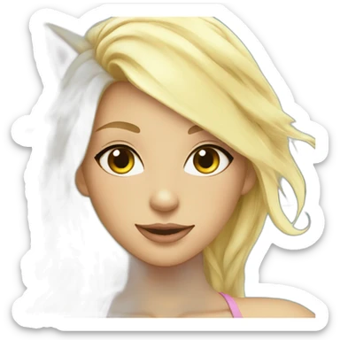 hot catgirl blonde swim sticker