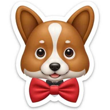 Dog with a bow tie sticker