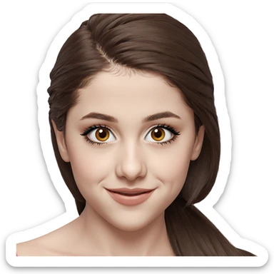 smiling girl with brown hair sticker