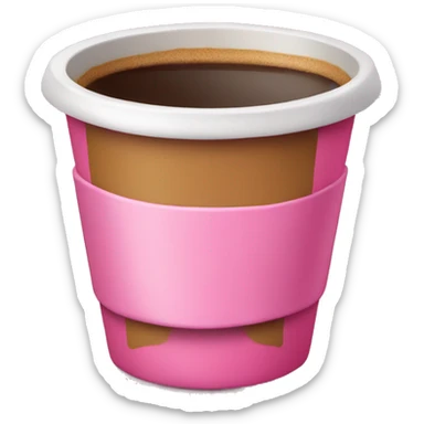 Pink cup with coffee  sticker